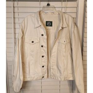 Vintage 90s Mens XL White Timber  Trail White Jean Trucker Jacket